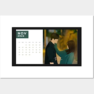 Calendar 2022 November with Korean Dramas Posters and Art